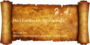 Helfenbein Ariadné névjegykártya